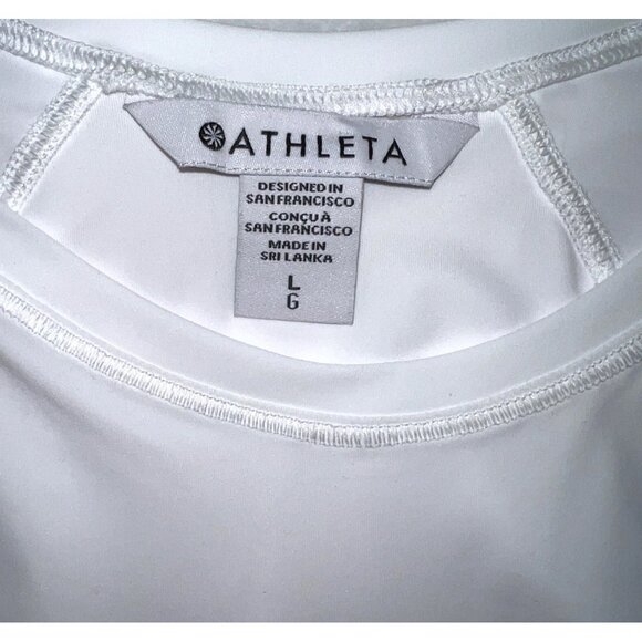 Athleta White Mesh-Back Raglan Tee Shirt Large - Picture 3 of 4
